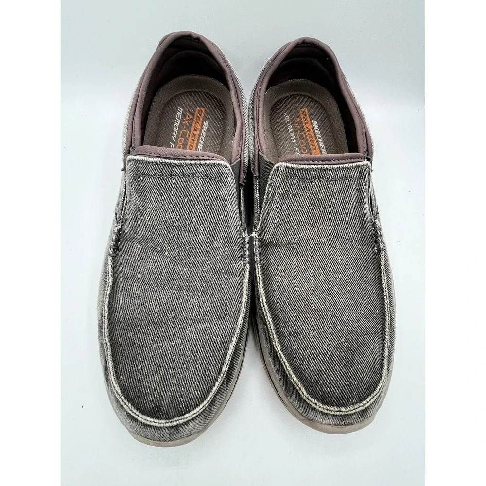 Skechers Relaxed Fit 65355 Men Charcoal Gray Textile Slip On Loafers Size 11‎